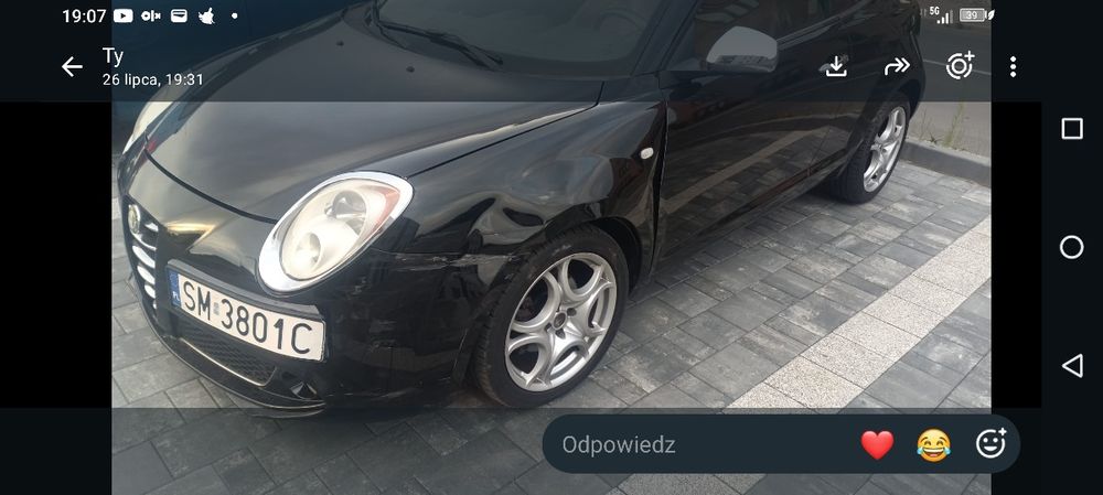 Piękna Alfa Romeo Mito po kolizji