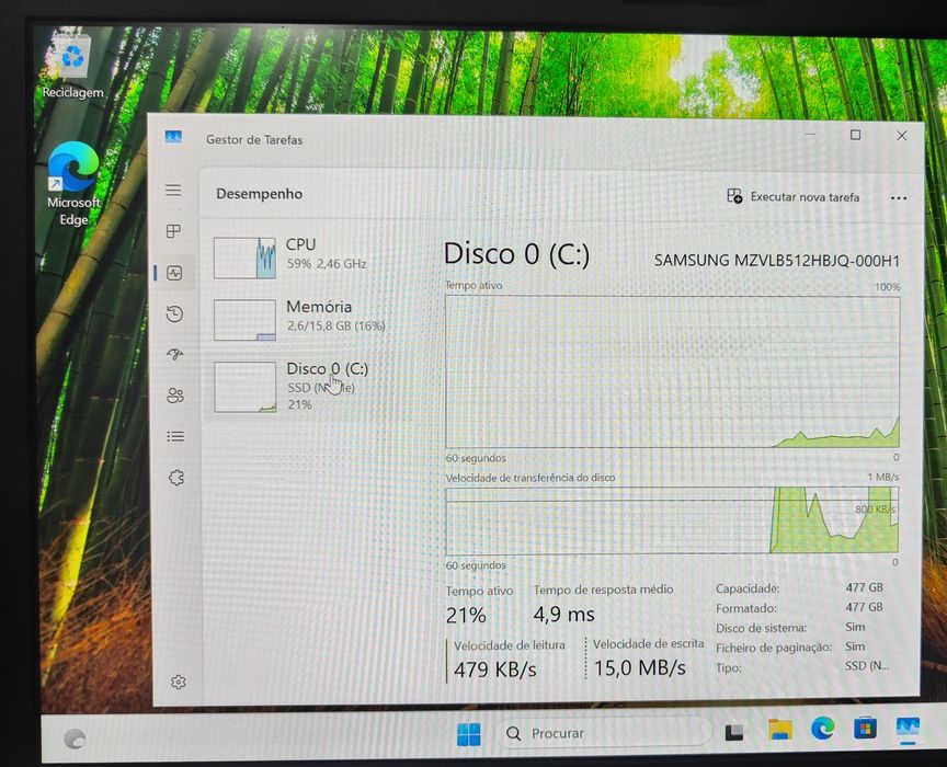 Portátil Fujitsu Life book U748 14" i5 7th 16GB RAM 512GB SSD NVME