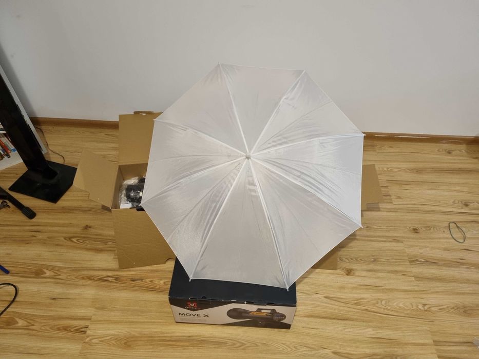 Zestaw dwóch lamp Quadralite Move 400 + 2 softboxy