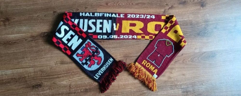 Leverkusen Roma szalik piłkarski sportowy łączony używany
