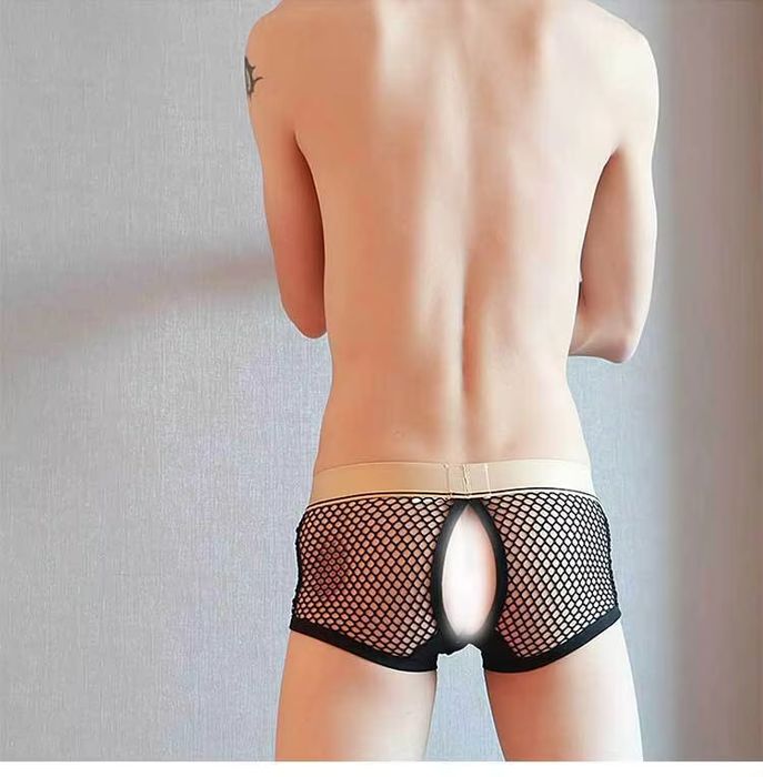 Męskie Siateczkowe Bokserki Jockstrap Otwarte z Przodu i z Tyłu - XL