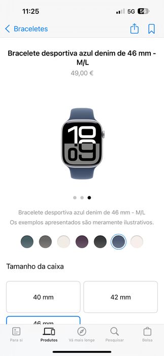 Vendo Bracelete desportiva azul denim de 46 mm - M/L Nova