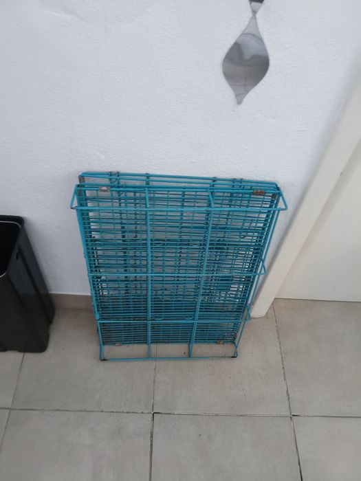 Caixa de transporte Metálica/Jaula Dobrável para cão (Azul)