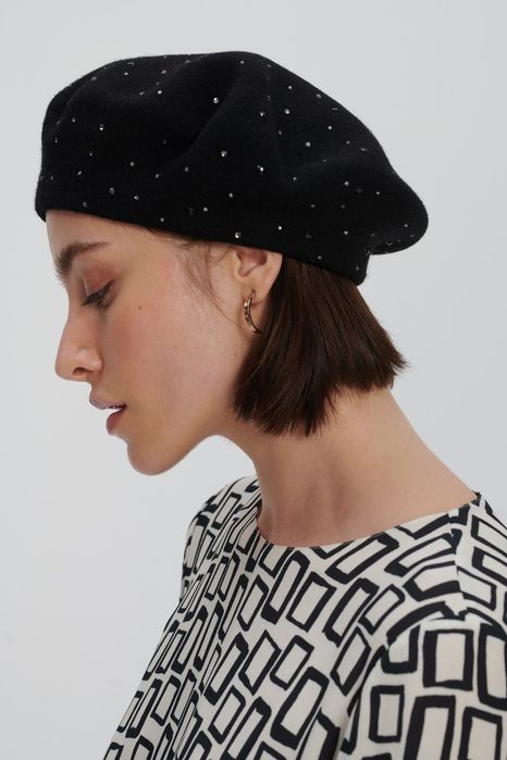 Stradivarius rozmiar M wełniany beret damski