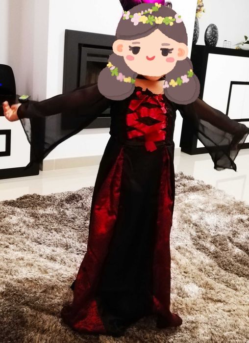 Fato/Disfarce de "bruxa" para criança (tamanho +/- 5 anos)