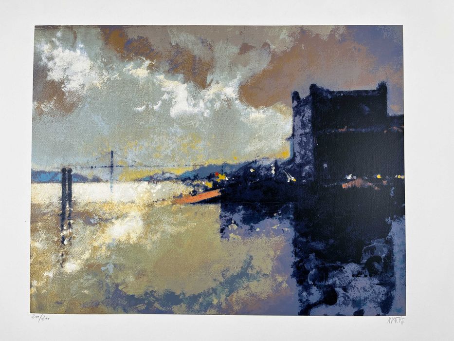 Serigrafia João Abel Manta Lisboa Terreiro Paço Emoldurada 83 x 63 cm