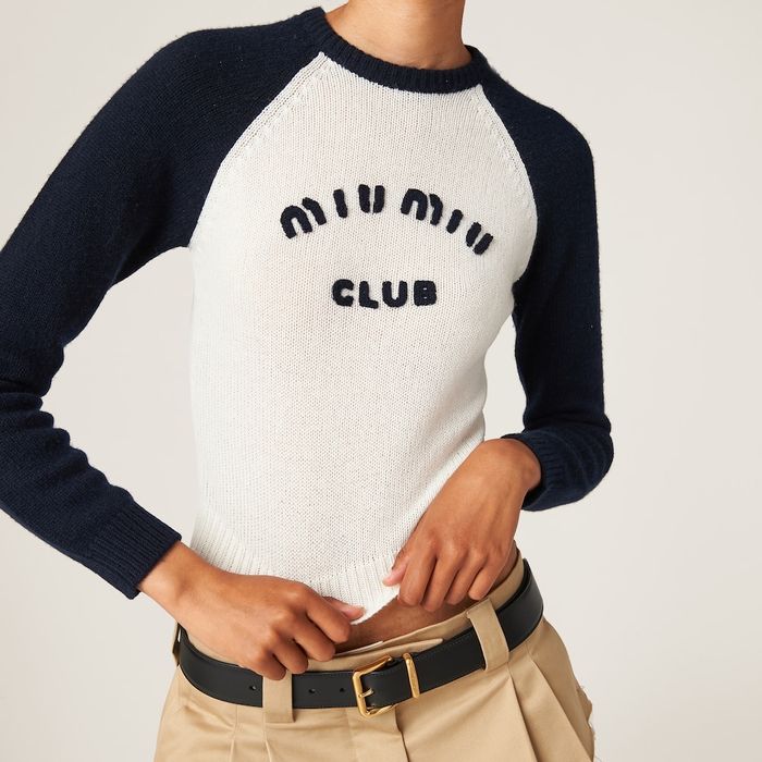 Шикарний кашеміровий светр з круглим вирізом miu miu club , оригінал