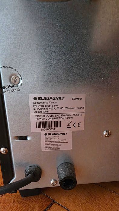 Piekarnik elektryczny Mini stołowy Blaupunkt EOM501 Termoobieg rożen