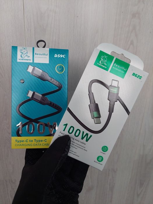 Кабель Зарядки 100W Type-C to Type-C 1метр Якість!