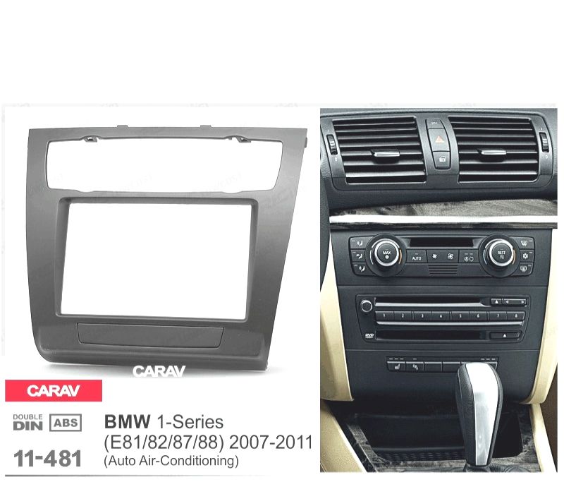 MOLDURA ADAPTADOR PRETO PARA RADIO 2-DIN BMW SERIE 1 E81 E82 E87 E88