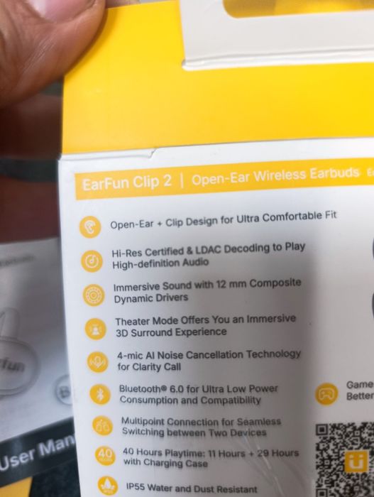 Słuchawki bezprzewodowe EarFun Clip 2 Open-Ear LDAC Bluetooth 6.0