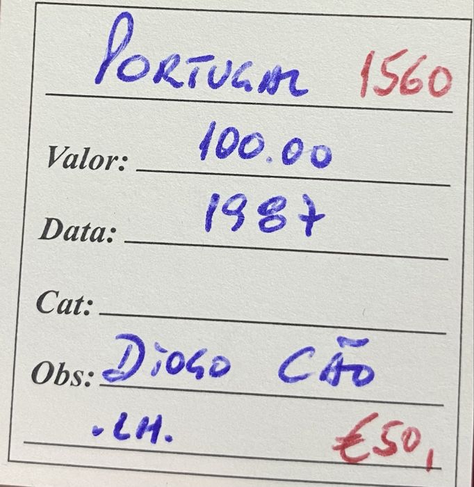 Moeda 1560 - DIOGO CAO 100 Escudos 1987 PRATA