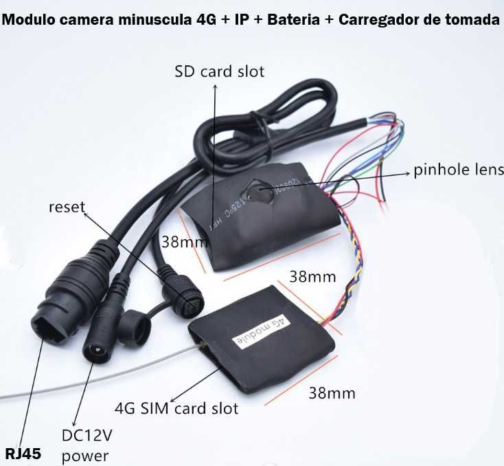 camera mini minuscula exame oculta espia 4G IP internet APP telemovel