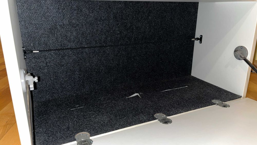 Ikea Ludvig biała otwierana szafka wisząca na rtv, elektronikę, laptop