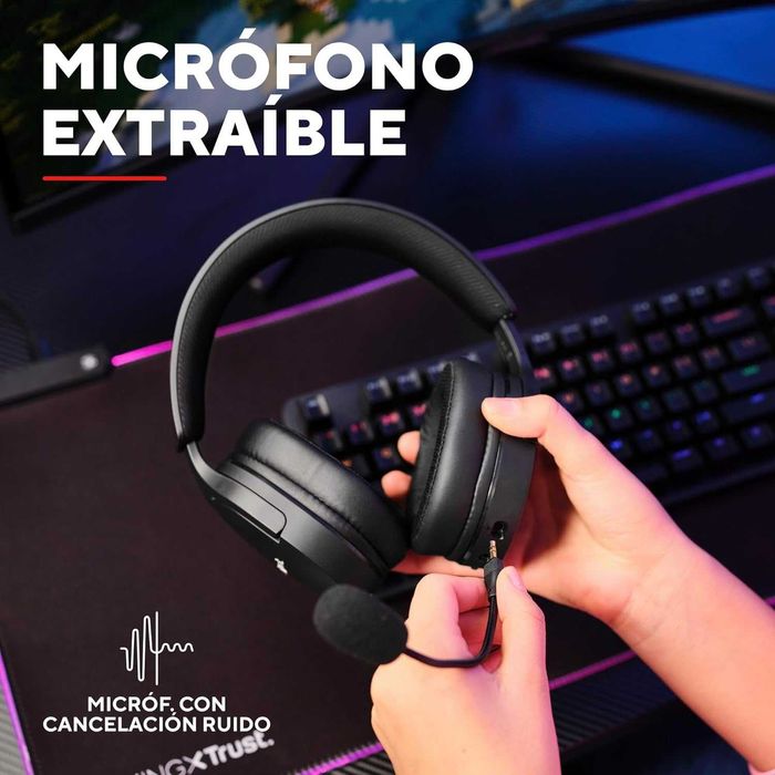 Auscultadores Trust GXTrust 491 Fayzo Gaming RGB s/ fios, Som 7.1