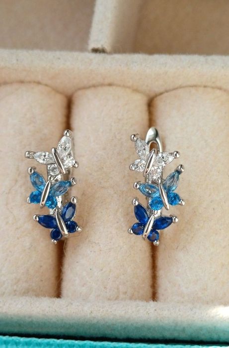 Kolczyki motylki s.925 z cyrkoniami