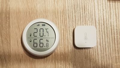 Xiaomi Aqara czujnik temperatury, wilgotności oraz ciśnienia.