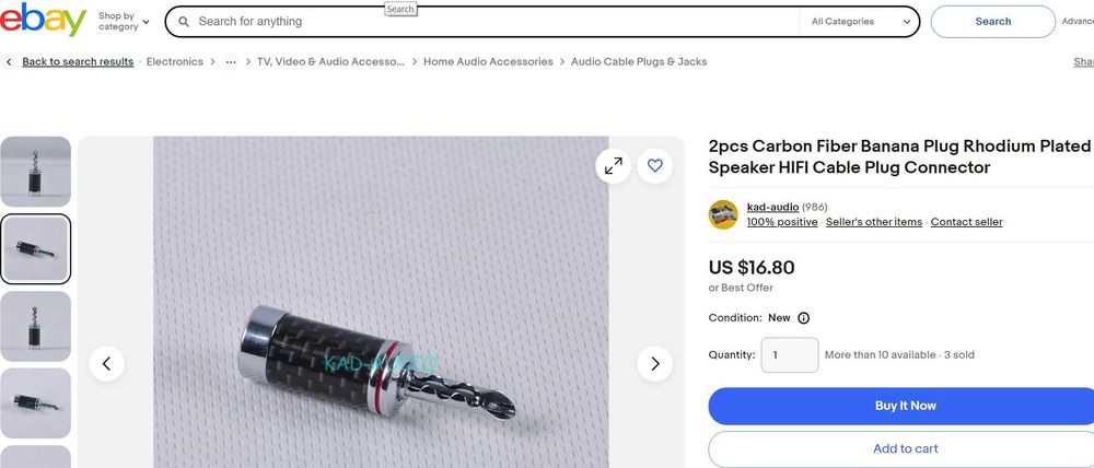 Adaptador XLR para Banana (XLR to Banana) – cabo Meze / Furutech Rhodium