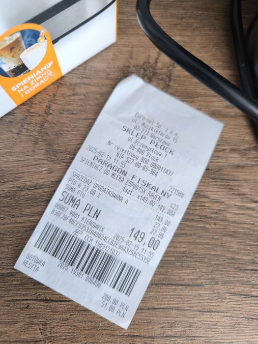 Spieniacz do mleka Raven gwarancja