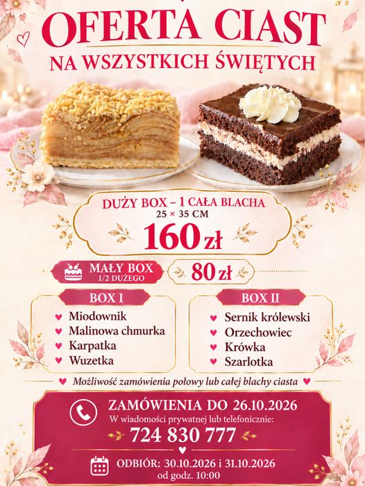 Box ciast, Torty, cista, ciasteczka