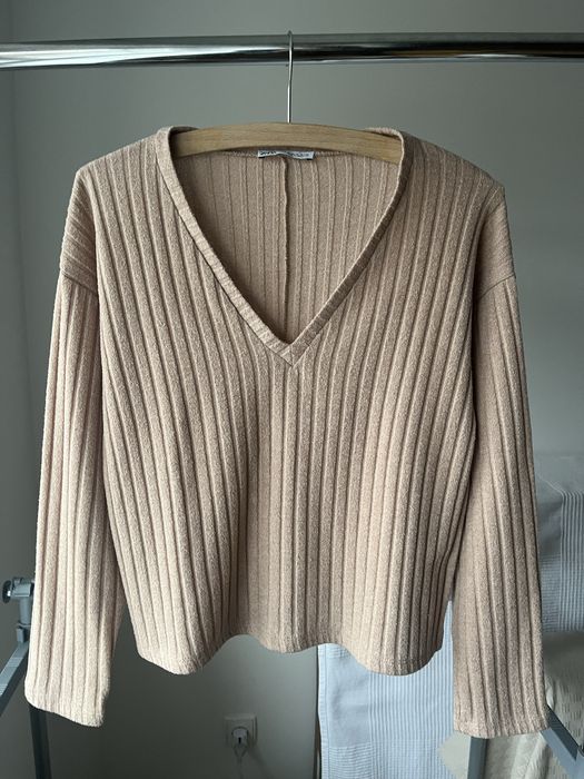 Sweter sweterek beżowy Zara rozmiar M