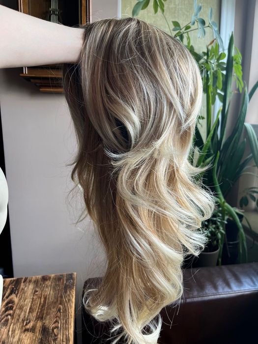 Peruka blond piękne długie włosy ombre fale cieniowane