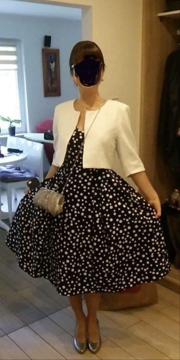 Piękna sukienka koktailowa Adrianna Papell 38 ślub wesele