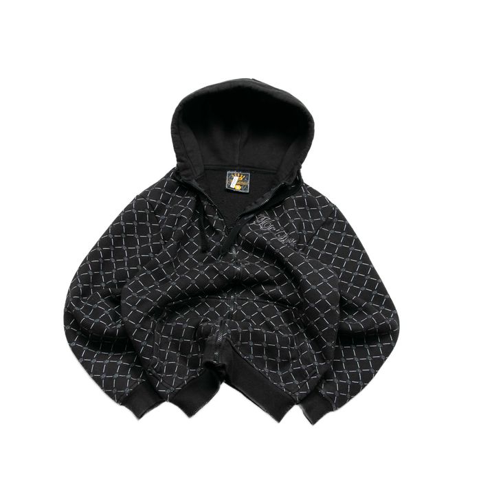 Y2k Fishbone monogram hoodie zip bluza rozpinana S damska sk8 grunge