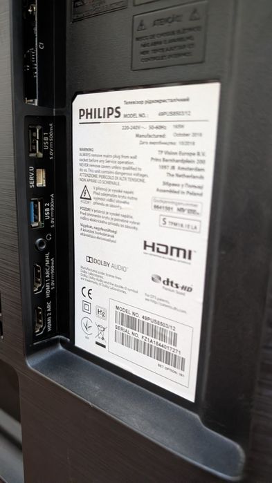 Televisão, Smart TV Philips 49" 4K (49PUS8503/12) – Ler descrição / Para peças ou uso normal