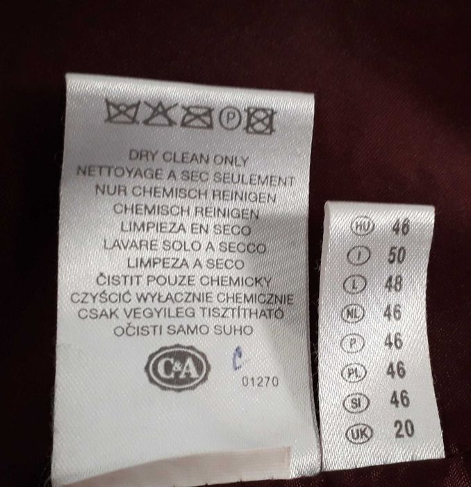 Fato Bordeaux, calças e casaco