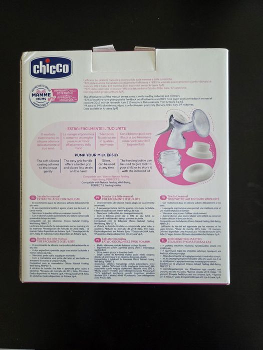 Bomba Tira-Leite Manual Chicco NaturalFeeling (S/ Biberão) - Como Nova