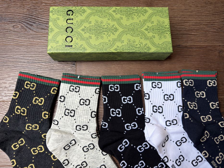Skarpetki Gucci 5 par w pudełku