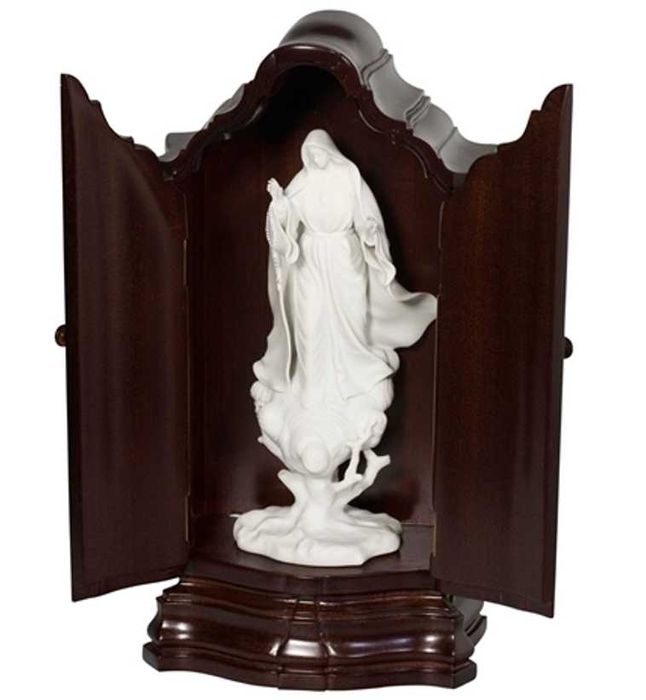 Escultura Aparição de Fátima com Oratório