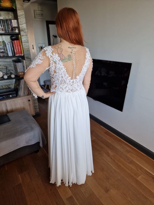 suknia ślubna rustykalna boho delikatna 38/40 M/L