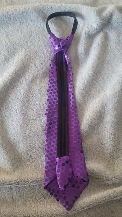 Krawat imprezowy fioletowy cekiny