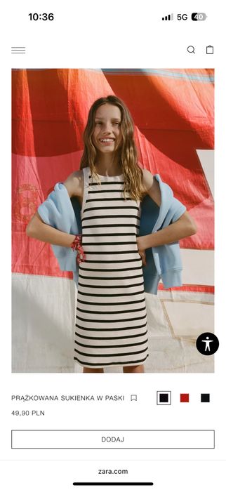 Sukienka sukienki prążek zara 120 zestaw