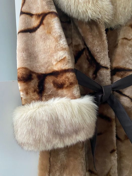 Futro z naturalnego mutona i lisa polarnego