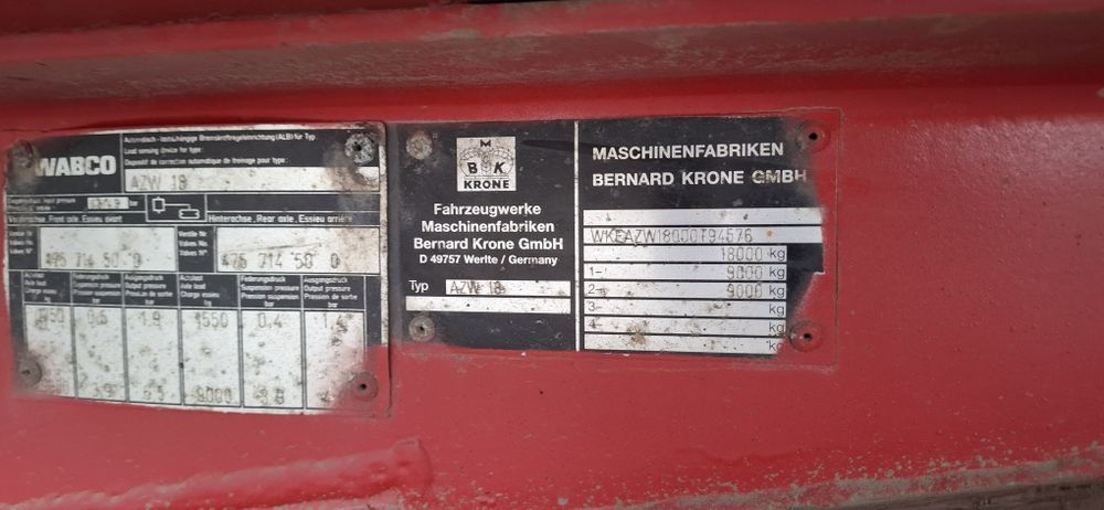 Przyczepa wywrotka Krone AZW