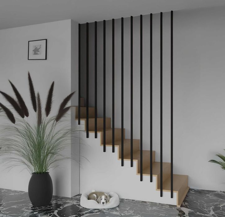 Balustrada Lamelowa Harfa Kwadratowa/Okrągła do Samodzielnego Montażu