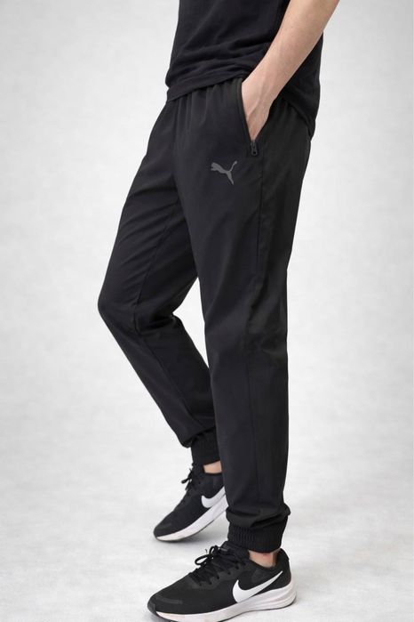 Чоловічі весняно-літні штани Puma чорні Туреччина легкі дихаючі.