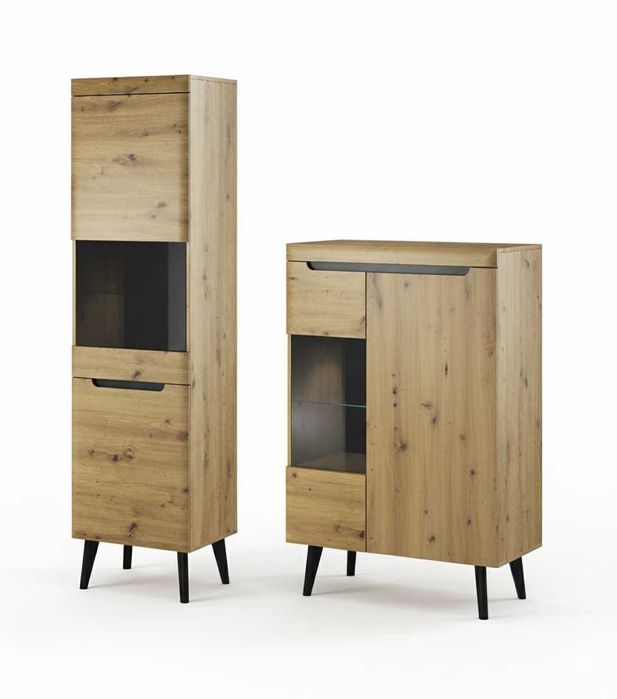 Komplet witrynek w kolorze dąb artisan NOWE - Outlet