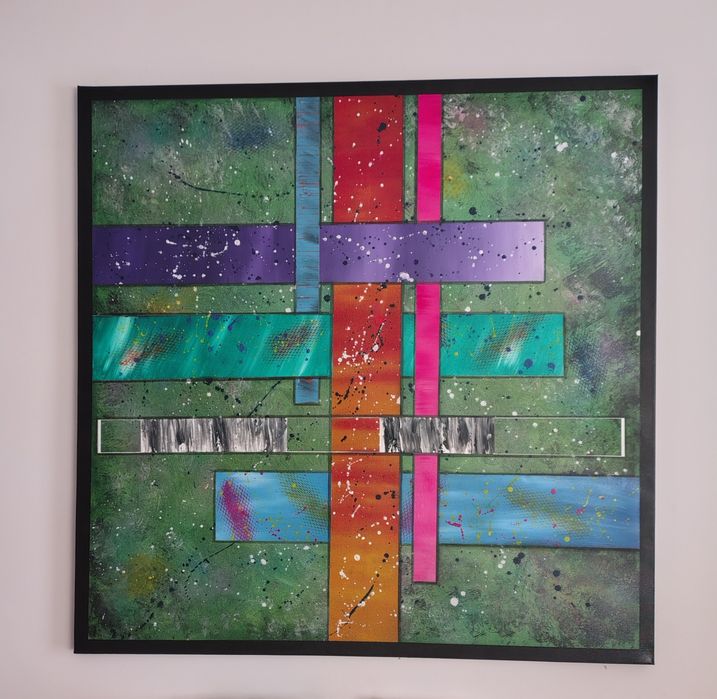 Obraz ręcznie malowany akryl na płotnie 100x100