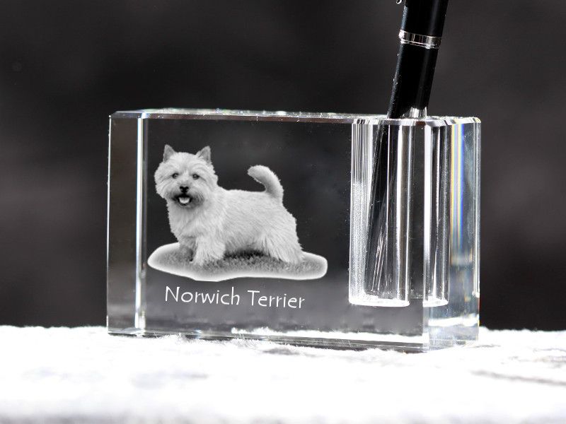 Norwich Terrier penholder kryształowy z psem Art-Dog