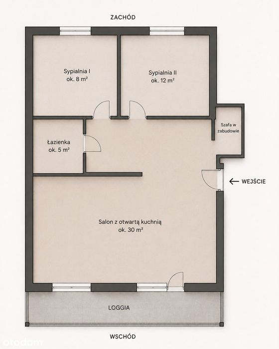 3 pok. | 1 piętro | loggia + msc. post | Rembertów