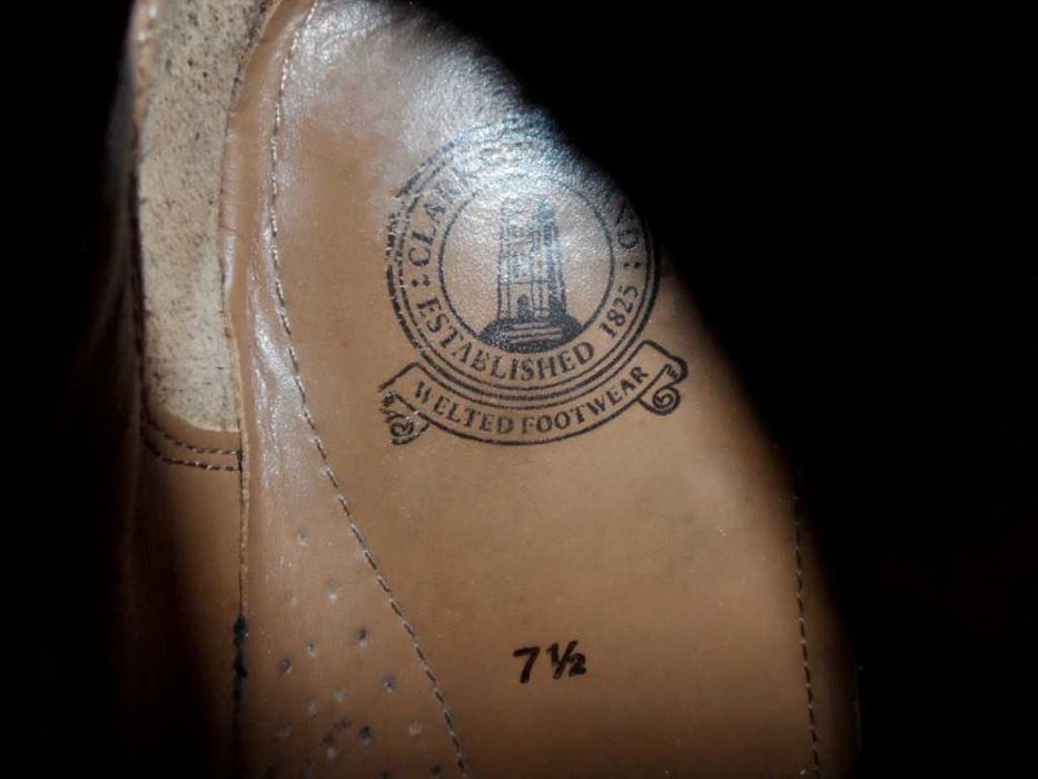 Мужские кожаные туфли броги Clarks p. 41 натуральные 26,5 см черные
