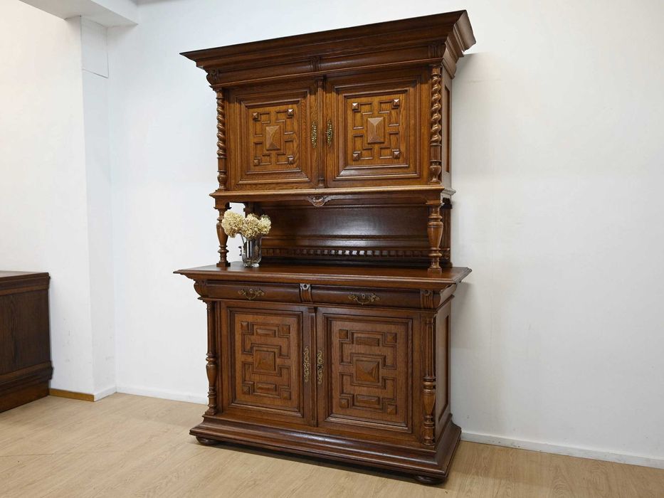 rustykalny francuski wysoki kredens rozbieralny 112201