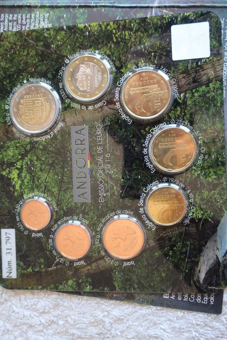 Carteira set Moedas EURO Coins - ANDORRA (Vários Anos)
