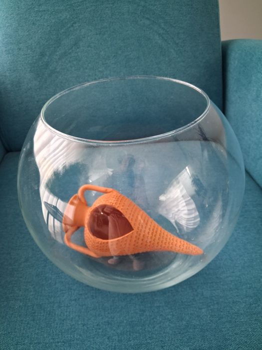 Aquário redondo de vidro