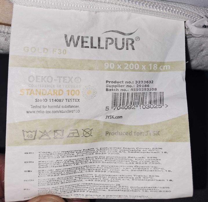 Materac 90x200 WELLPUR