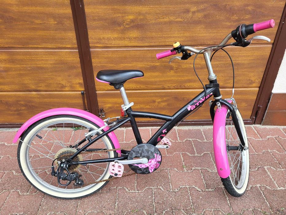 Rower dziecięcy BTWIN Oryginal 500 , 20 cali, czarno-różowy